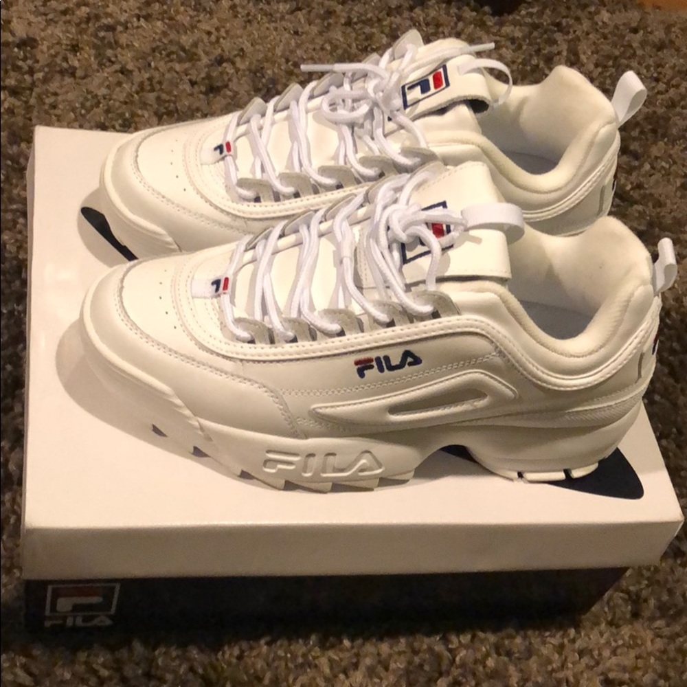 White Fila Disruptor II Chunky